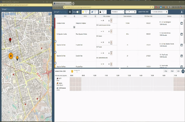 Réprésentation de la fonction: Fonctionnalité permettant de séparer la vue d'ordonnancement en deux fenêtres afin d'améliorer l'expérience des utilisateurs disposant de deux écrans