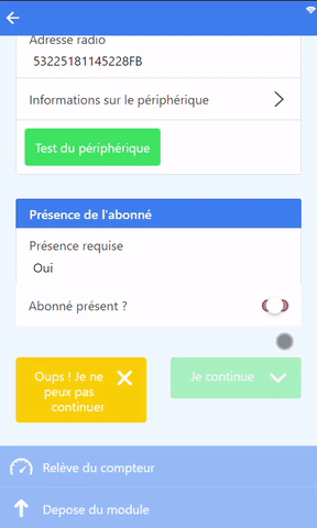 Réprésentation de la fonction: Toggle avec valeur indéterminée par défaut, forçant la saisie avant de pouvoir continuer